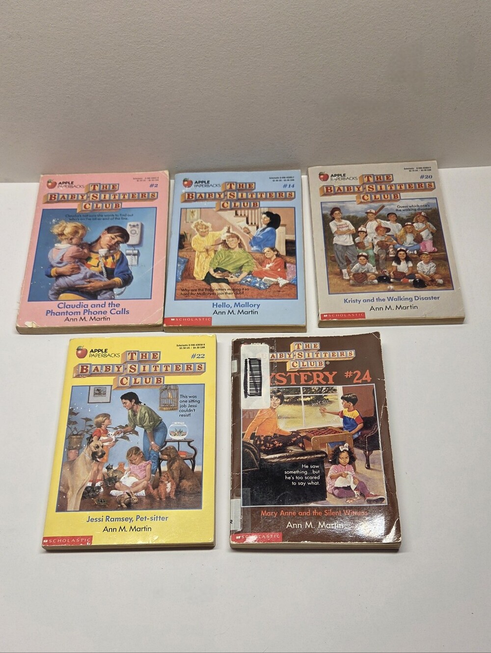 The Baby-Sitters Club Book Lot of 5 Ann M Martin 80s 90s Scholastic Vintage